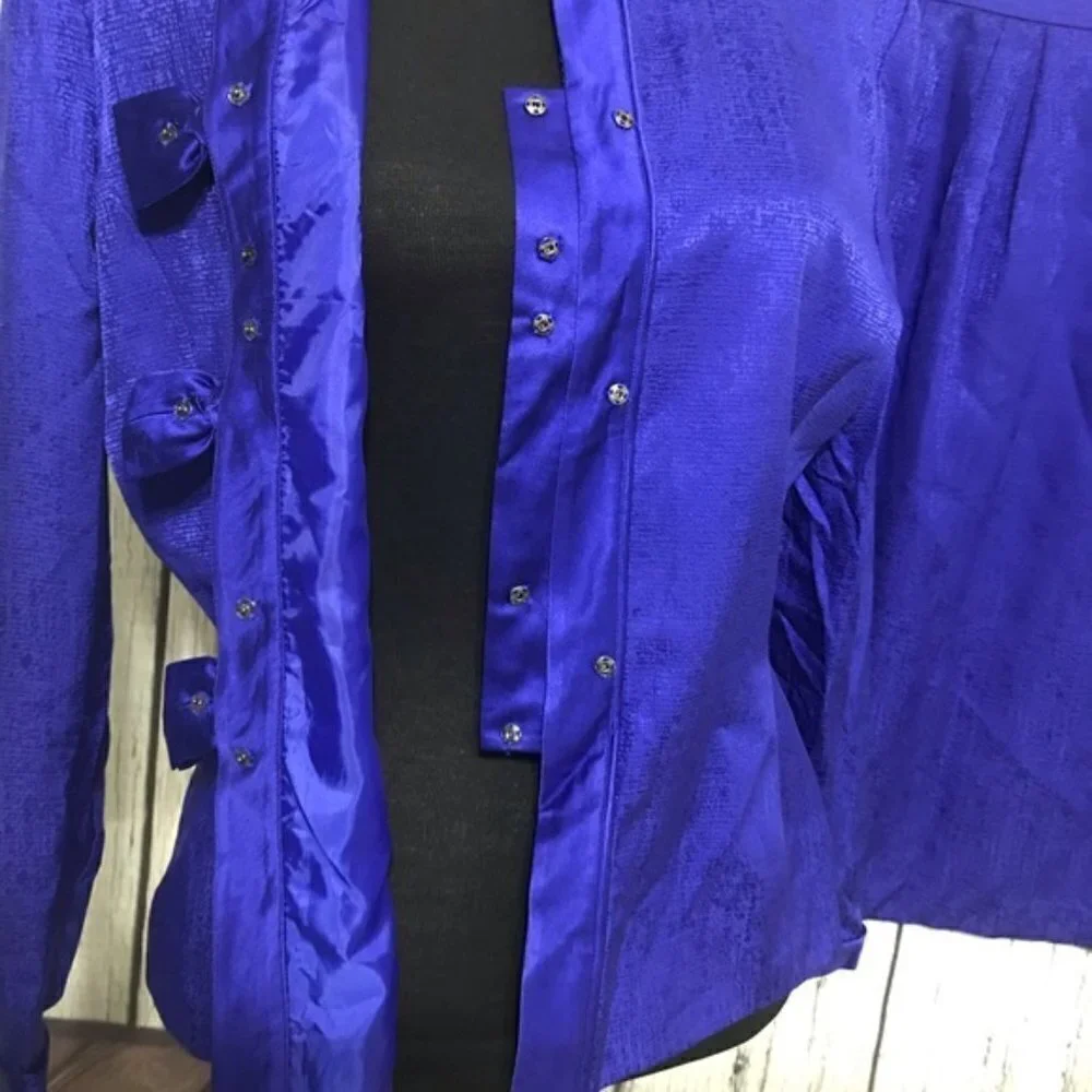 Adrianna Papell Purple Silk Skirt Suit Size 10